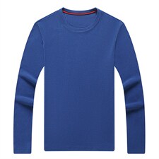 爸爸纯色双面绒圆领上衣秋冬中年男士加厚保暖衣男装BJY1912-P55,男装针织衫/毛衣,电商B212（原钱塘6029）