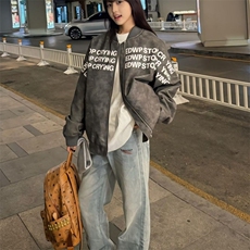 美式复古外套男春秋潮牌棒球服cleanfit高街情侣夹克WLW2211-P66，男装夹克，星座1008