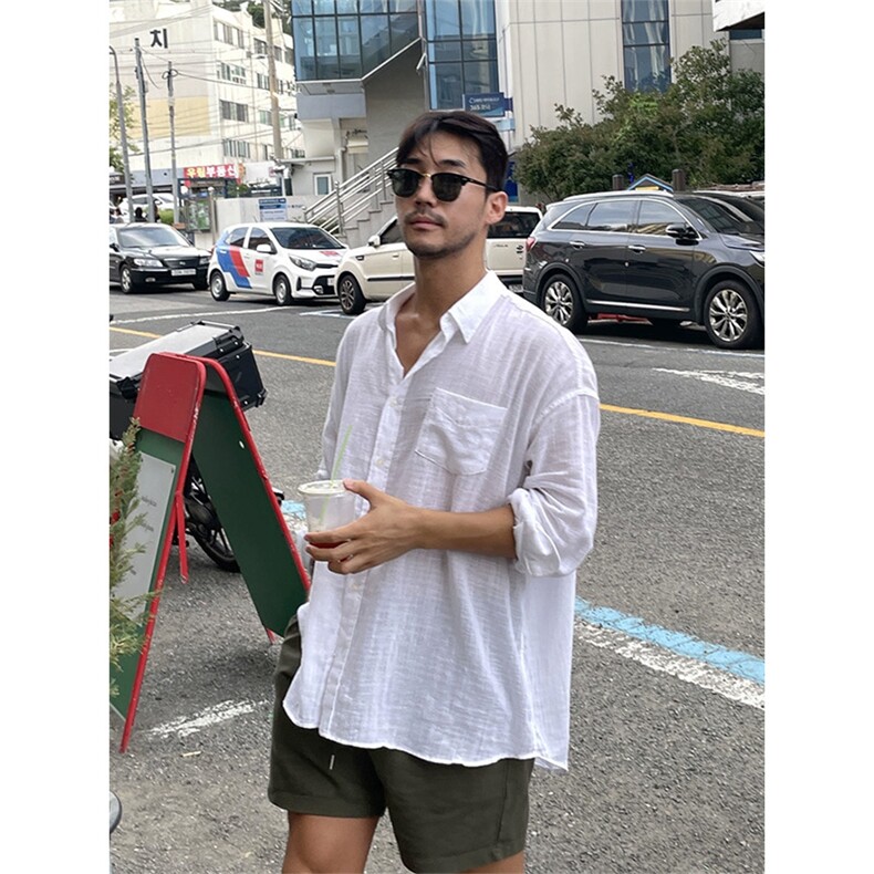 现货~夏季棉麻长袖衬衫男薄款休闲宽松防晒衬衣外套C032-特P35,男装防晒衣,星座1004-3