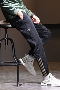 秋季2022日系大码哈伦牛仔裤休闲裤男工装束脚九分裤主推6810/p40图片