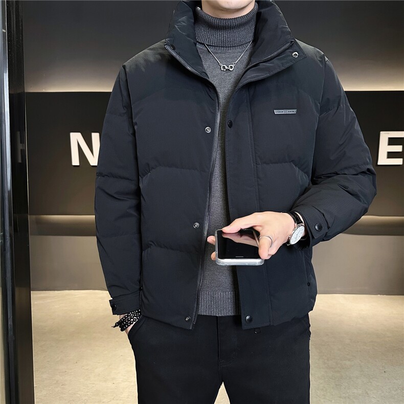 6608-L-4XL-P185标50绒店主风男士休闲立领纯色休闲羽绒服外套图片