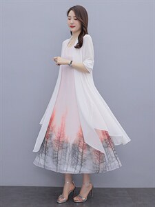 印花连衣裙夏季新款女无袖打底裙长款背心裙子春秋民族风图片
