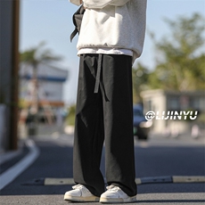 纯棉直筒裤子男款秋季新款宽松百搭裤男生休闲长裤K660-特批-38，男装休闲裤，星座718-1