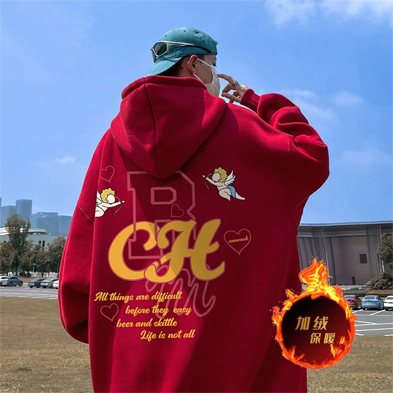 500克重磅秋冬美式加绒加厚卫衣外套DL1609常规特P35加绒特40,男装卫衣,电商A486