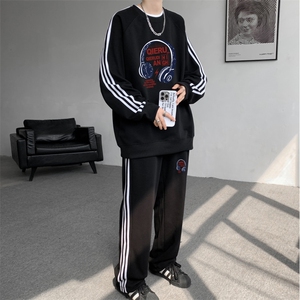 高品质3三条杠华棉卫衣休闲裤耳机套装男上衣P40裤子P45一套P85图片