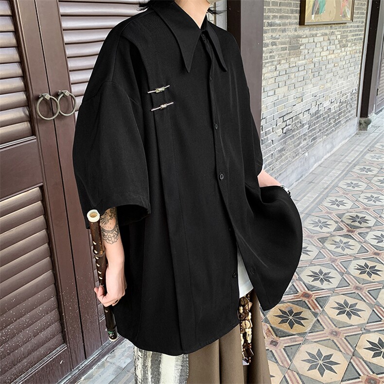 【已下大货】D130-P48控68大码新中式风重磅高品质衬衫,男装衬衫,电商D232
