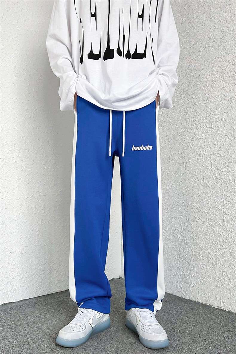 2023春装新款克莱因蓝男女情侣休闲卫裤直筒裤B221-LK22004-P50,男装休闲裤,电商B221