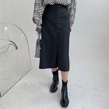 直筒皮裙，其它，精典蓝月