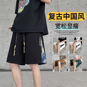 抖音直播运动短裤男士夏季潮牌中裤宽松休闲五分裤男生夏装图片