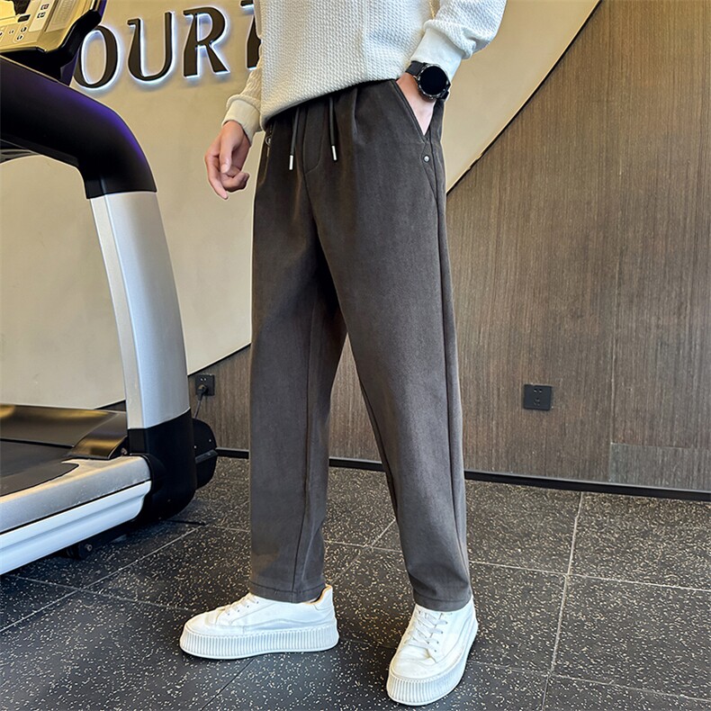 加绒加厚裤子男秋冬季2025新款百搭休闲裤C317-65323-P78,男装卫衣,电商C317