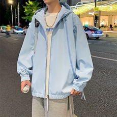 新款港风外景三防连帽纯色冲锋衣宽松二开夹克男DSA157B-J208-P75，男装夹克，电商A157B