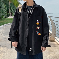 春季长袖衬衫男宽松港风衬衣男外套男CSCS277-P35，男装衬衫，电商B371
