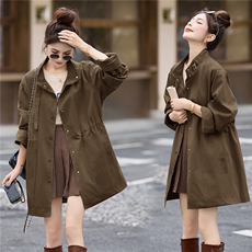 现货2025秋装新款中长款收腰女士显瘦风衣外套，女装风衣，木子恋