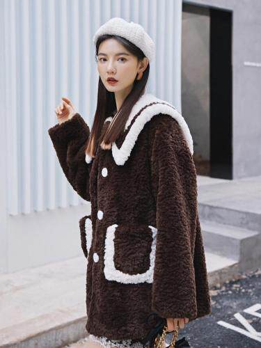 毛绒外套，女装，YOUER DENG