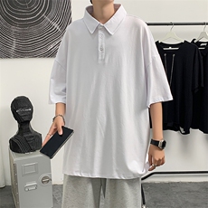 男休闲ins流行新款夏季气质五分袖慵懒日系潮流POLO衫 T334-P30，男装T恤，星座512-2