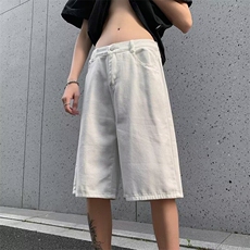 复古水洗牛仔短裤男夏季薄款直筒阔腿裤高街潮牌五六分裤D51588，男装牛仔裤，星座601-1