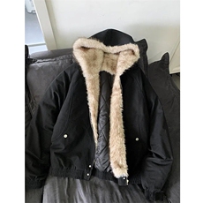 现货高品质美式高街冬季重磅硬挺短款座山雕毛领棉衣男女加厚外套，男装棉衣，电商A486
