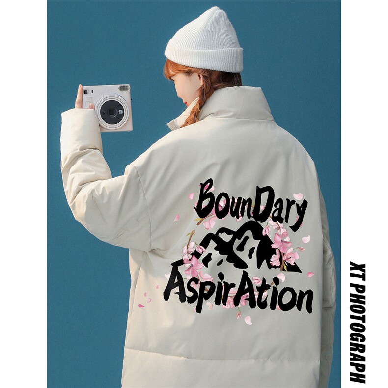 中性22冬季新品西海岸字母印花立领棉服TPMY56P65控99特批无差价，男装棉衣，A247A