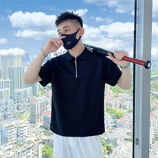 半拉链短袖t恤男polo衫夏季痞帅上衣2024新款高级感半袖T232，男装T恤，星座1116A-2（原606A-1）