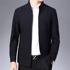 男士商务夹克2023新款春季纯色立领休闲外套中青年百搭棉上衣，男装夹克，电商B212（原钱塘6029）