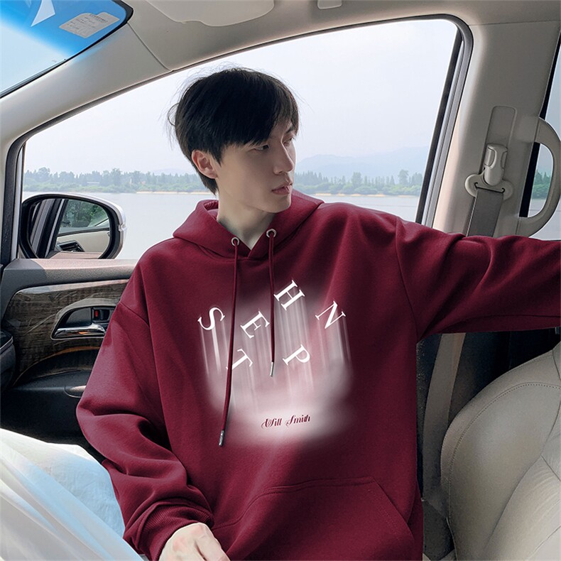 秋季新款潮牌字母印花男wlcm-8010卫衣连帽纯棉特批35控59,男装卫衣,星座605(原A050)