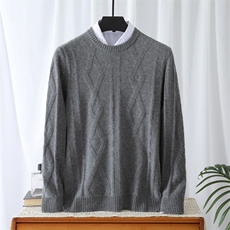 2025年秋季长袖时尚都市圆领时尚百搭休闲通勤，男装羊绒套衫，晨晟羊绒