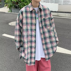 长袖衬衫格子复古休闲外套C90，男装衬衫，星座1116A-1（原606A）