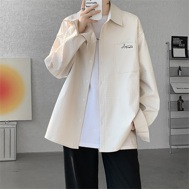 现货秋季高克重高品质刺绣衬衫DSA059-CS7841-P50控78，男装衬衫，电商A059