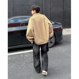 美式高街复古青少年外套男款秋季宽松运动夹克棒球服休闲W9340图片