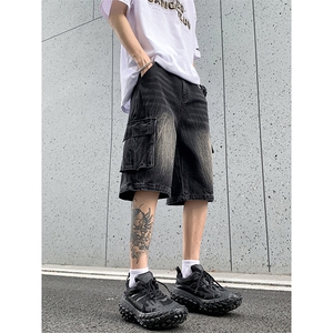 B221 美式ins高街小众夏季重工艺工装牛仔短裤 LK24177-P60 控78图片