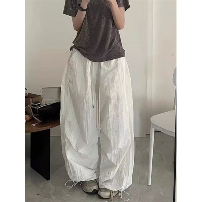 CP1178-P47美式降落伞工装裤松紧抽绳宽松皱褶口袋美式休闲长裤,男装工装外套,电商B323A