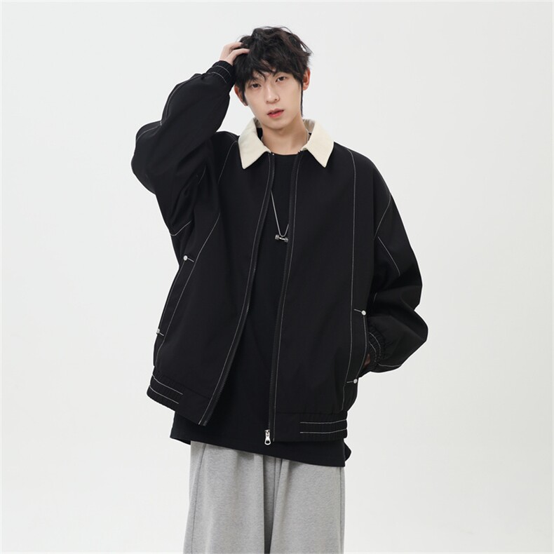 秋季休闲痞帅工装翻领夹克潮流外套得物二开XZ301b-2-JK2585P78,男装夹克,星座301B-2（原A443-1）