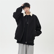 秋季休闲痞帅工装翻领夹克潮流外套得物二开XZ301b-2-JK2585P78，男装夹克，星座301B-2（原A443-1）