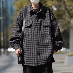 小香风外套男春秋季呢料上衣潮流学院风工装夹克JK099 P85图片