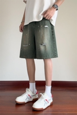 ！2025夏季新款男士破洞牛仔裤精品牛仔五分裤DK330特P45，男装牛仔裤，电商B220