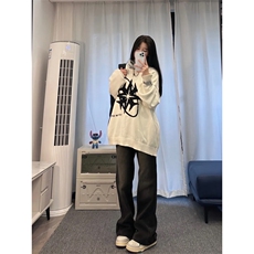 美式hiphop牛仔裤修身直筒微喇叭裤，男装牛仔裤，星座310A-4