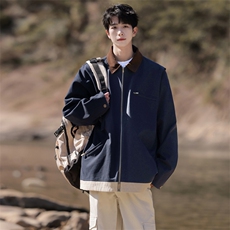 美式工装夹克春季复古外套休闲机车翻领棒球服A406JK3503P85，男装夹克，星座309（原A406）