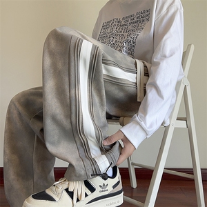 815A-MK97932-P58 美式迷彩脏染休闲裤直筒堆叠脏脏布运动裤男图片