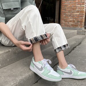 夏新款宽松直筒清凉裤脚条纹休闲裤2021男 k615-特批35图片