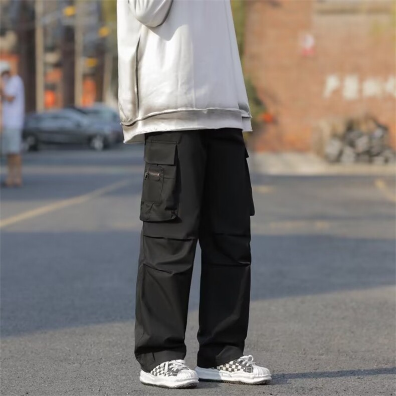 美式街头机能风冲锋裤子男秋季直筒宽松休闲裤K517P40,男装休闲裤,星座1116-2