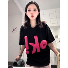 纯棉230克潮牌T恤男女短袖字母立体BT004-P43，男装T恤，星座412-1