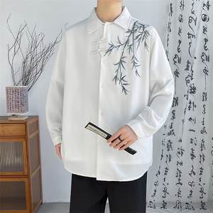 秋季百搭长袖设计纯色休闲风情侣字母衬衫男女款CS102-P45-控78图片