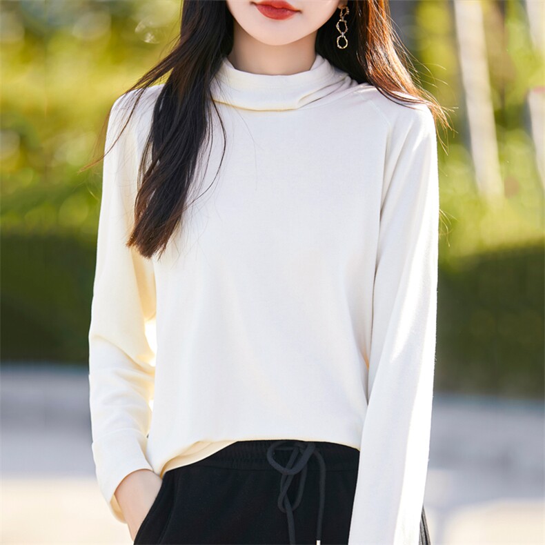加厚双面磨毛连帽绒衫卫衣女2025新款保暖长袖内搭打底帽衫上衣,针织衫/毛衣,臻维羊绒