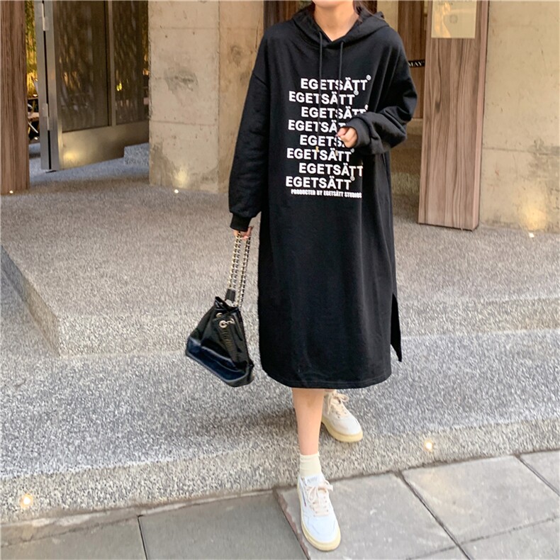 秋连帽中长款连衣裙长袖宽松卫衣女E642-P50,男装卫衣,星座911-2(原星座613-2）