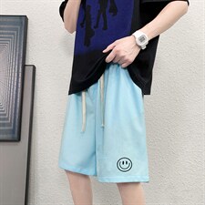 HD74224-P22华夫格短裤男大码宽松五分裤男直筒中裤，男装休闲裤，电商A040
