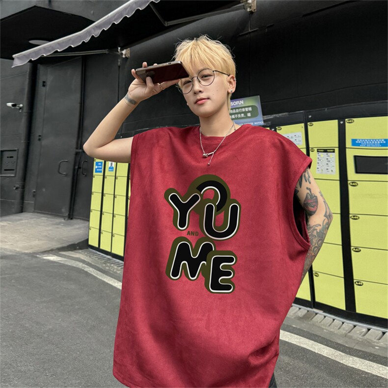 麂皮绒背心坎肩男T恤美式港风潮JB440-特P19控38,男装背心/马甲,电商B370