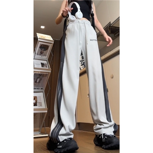美式hiphop条纹裤子男春季潮流百搭中性风欧美高街vibe休闲凉凉裤图片