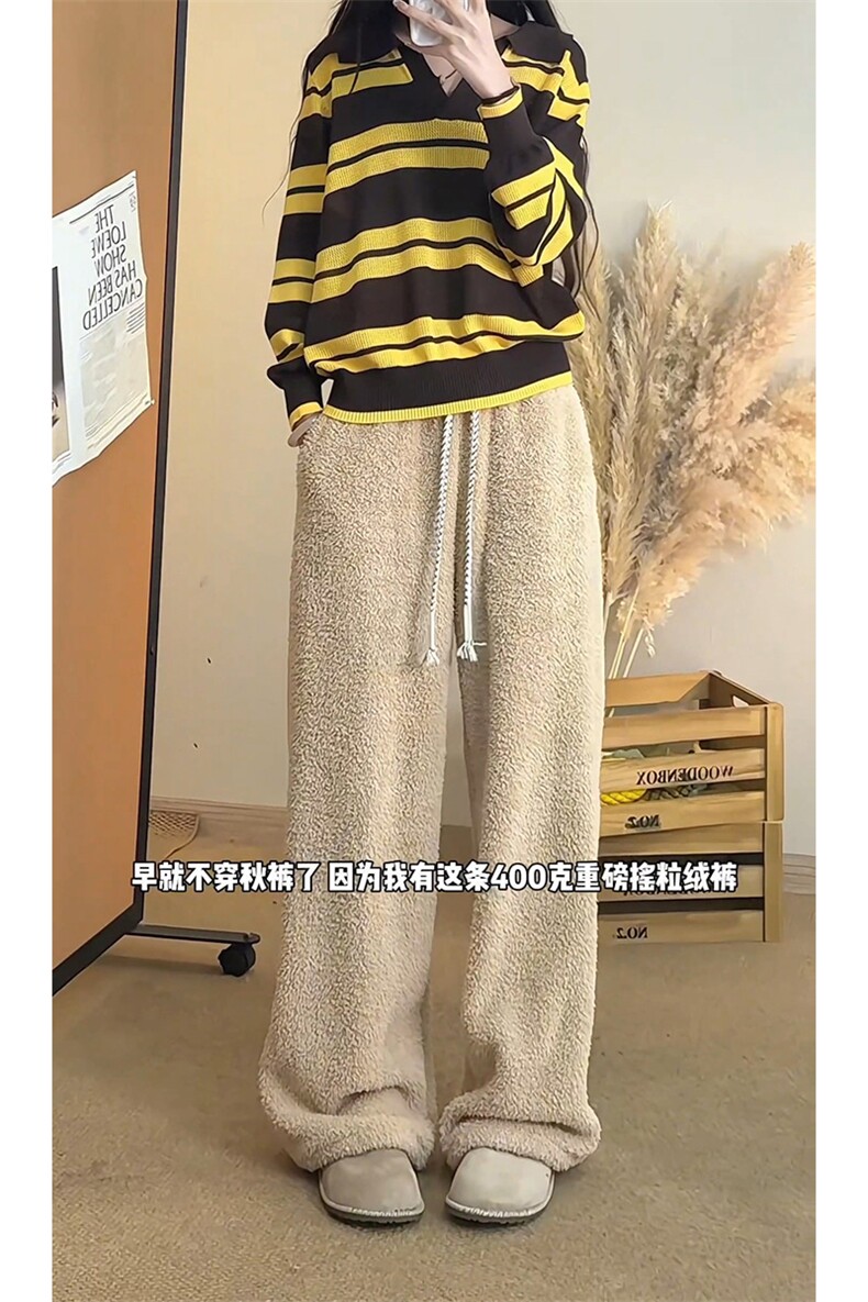 加绒加厚羊羔绒休闲裤棉裤宽松情侣百搭直筒裤5D2121-TP3569,男装棉裤,电商A102