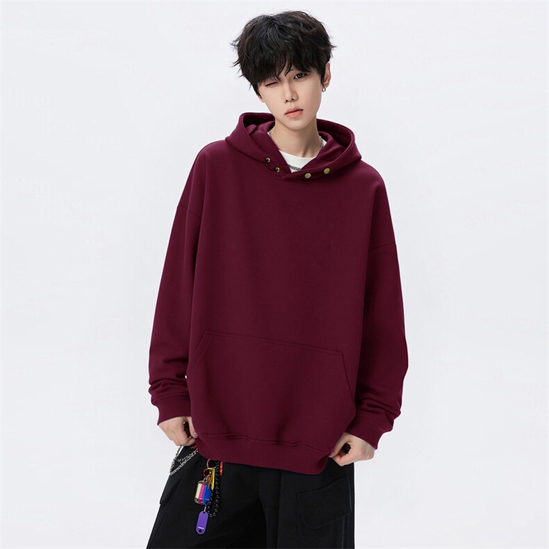 抖音得物高品质美式高街重磅曼巴棉古铜两粒扣连帽卫衣外套XS066,女装短外套,电商A486-1