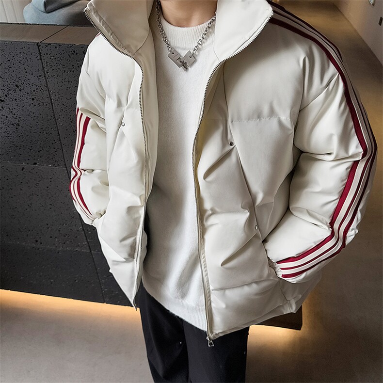 特P95控158168三条杠棉服冬外套情侣格子棉衣立领面包服MY243图片